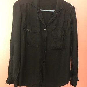 Rayon Black Shirt with Long Sleeves